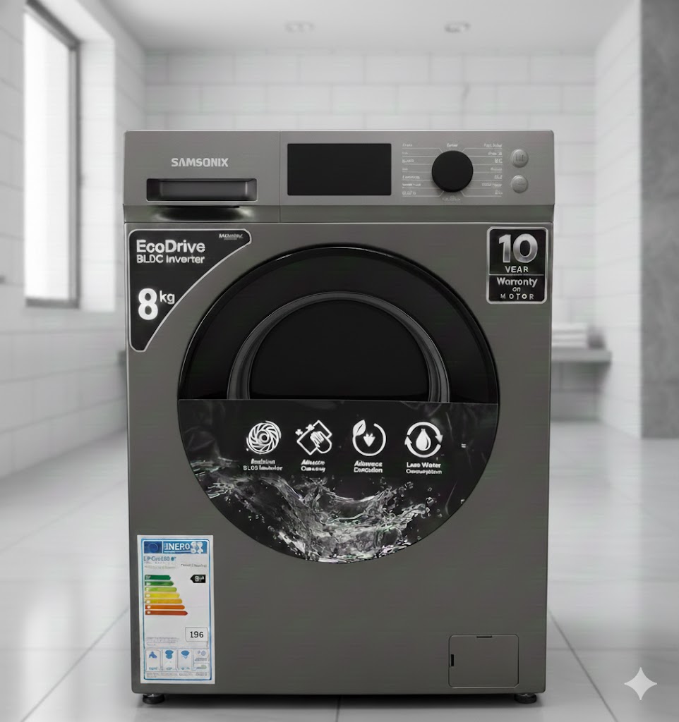 8kg Fully Automatic Front Load Washing Machine (BLDC Inverter Motor)